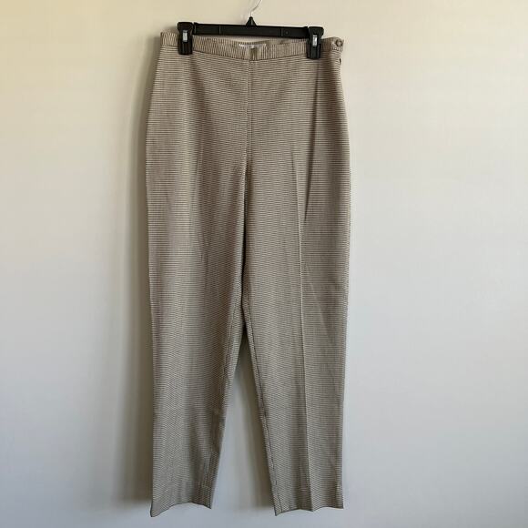 Nine and Company Stretch Dress Pants Tan Brown Houndstooth No Pockets 10 NWT - Picture 1 of 6